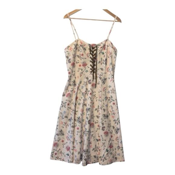 Scarlet Darkness Floral Midi Dress Size XL Victorian Sundress Prairie Fairy - Picture 3 of 7